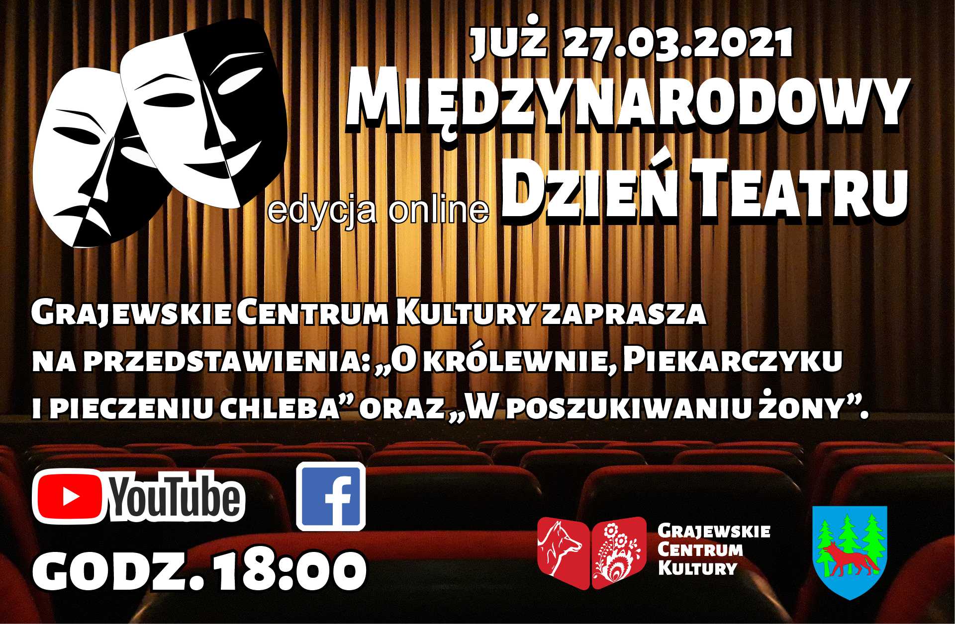 Plakat promujący międzynarodowy dzień teatru